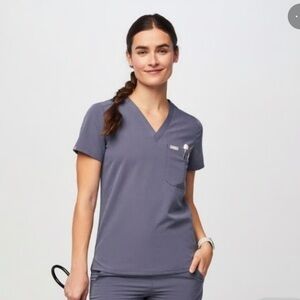 Figs Catarina XS Space navy/gray one pocket scrub top